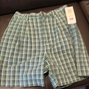 Green Plaid Shorts